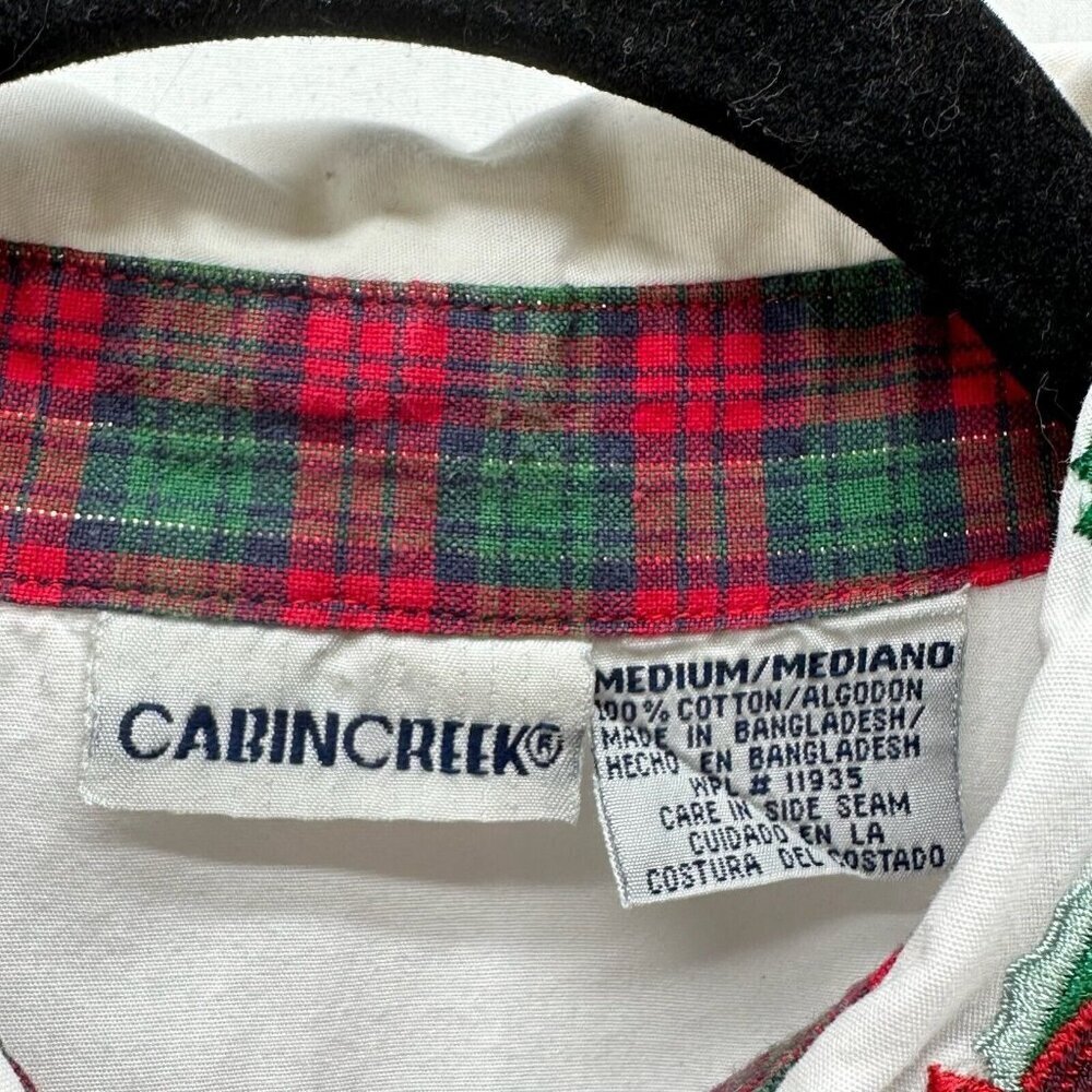 Cabin Creek Vintage Shirt Womens Sz M Long Sleeves Embroidered Button Up White - Picture 7 of 12